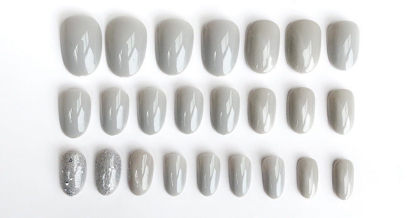 Fashion nail Finished Nail Beauty Fake Nails Nail Patch Popular INS Gray Nail Stickers UV Nail L70