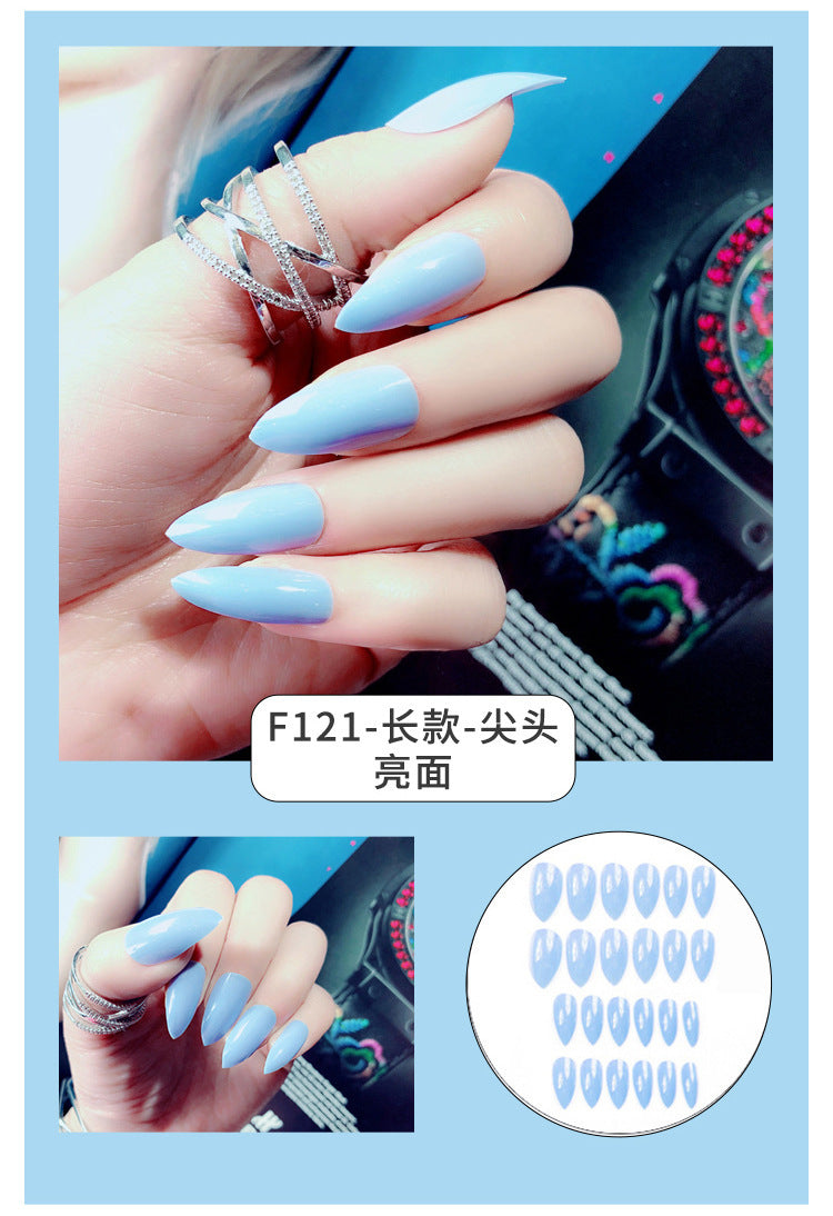 Fashion nail Internet Celebrity Fake Nail Patch Wear Armor Finished Product Nail Tip Nail Stickers Disassembly Nail Patch Nail Stickers Solid Color Finger