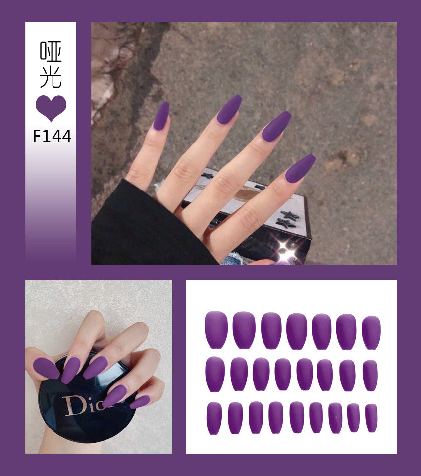 Fashion nail Tina Manicure Long European and American Wear Manicure Scrub Ballet Fake Nail Tip Finished Product Nail Tip Manicure Implement Collection