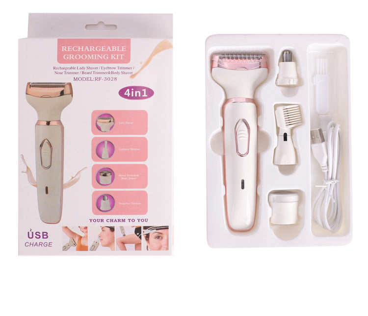 4-in-1 Multifunctional electric Shaver for women Body hair remover eyebrow shaver USB Charging