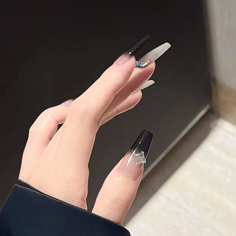 高级酷黑穿戴甲重工指甲贴片暗黑美甲片半手工假指甲小众美甲贴片