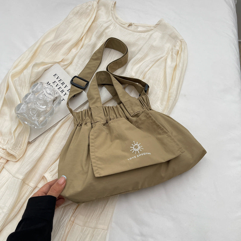 Dopamine Bag Free shipping Tattoo 2024 summer new dopamine canvas bag handbag shoulder bag crossbody dumpling bag cute foldable shopping