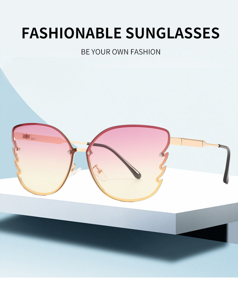 Women's fashion glasses 欧美大框架蝴蝶新款潮流太阳眼镜女街拍复古百搭墨镜女大框眼镜