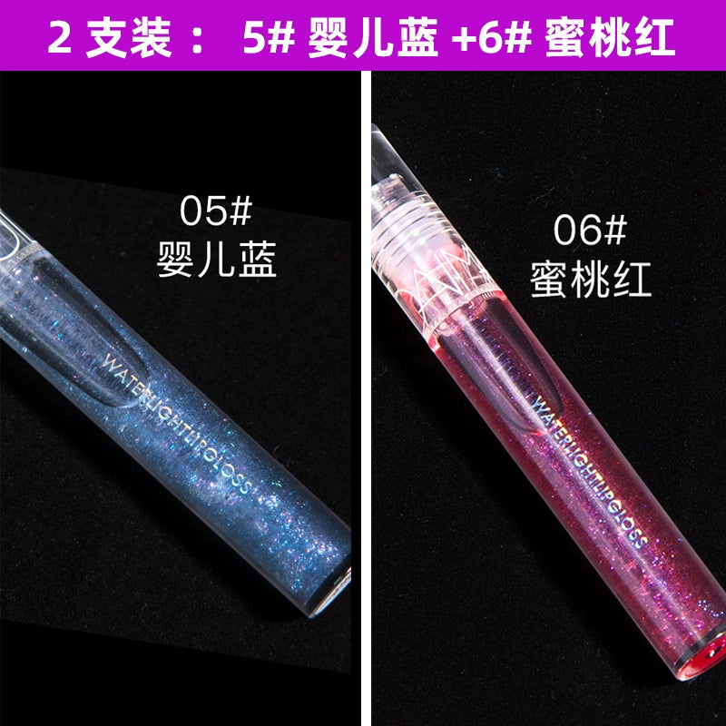 透明水光口红唇蜜珠光带闪镜面润泽唇釉嘟嘟玻璃唇保湿唇乳女学生平价