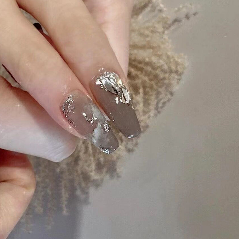 星辰夕雾穿戴甲爆闪指甲贴片光疗美甲片半手工假指甲小红书美甲贴