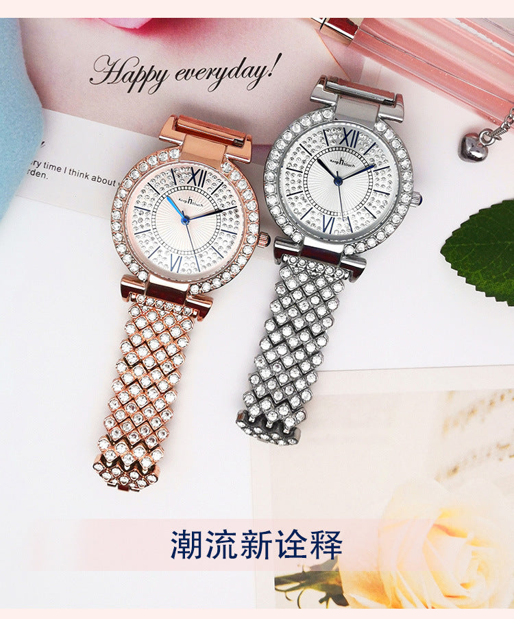 Fashion women's watchOne Piece Dropshipping New Diamond Waterproof Women's Watch Luxury Business TikTok Kuaishou in Stock Hot Sale Watch Women's Watch