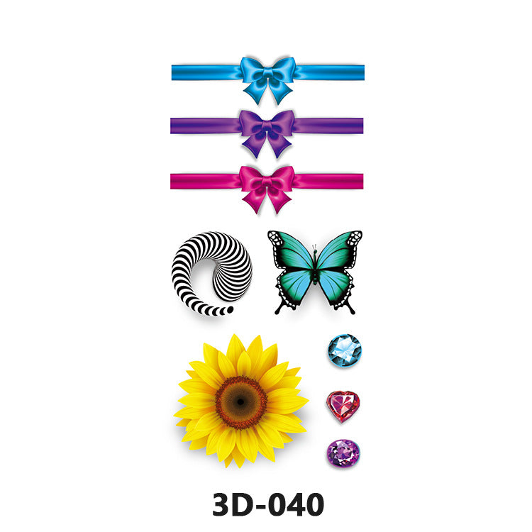 Free shipping Tattoo In Stock Wholesale 3D Butterfly Waterproof Sweatproof Female Stereo Emulational Creative Temporary Stickers Europe and America Cross Border Butterfly Tattoo Sticker