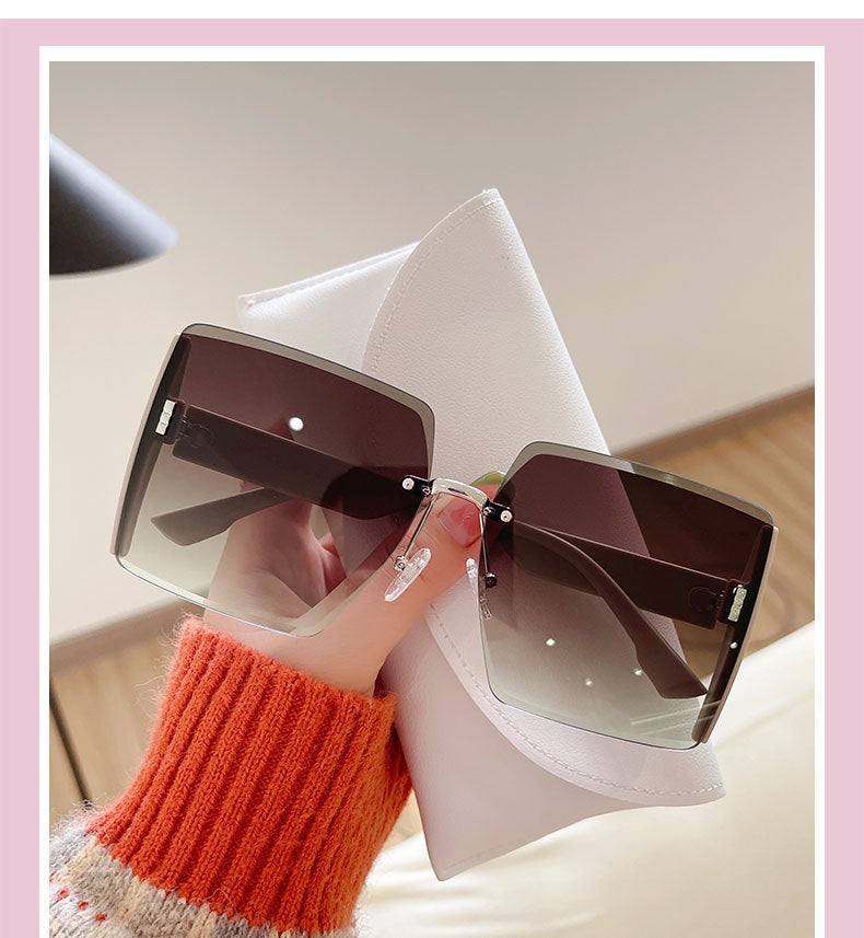 Women's fashion glasses 跨境墨镜女士高级感ins2022年新款防晒防紫外线大脸显瘦太阳眼镜
