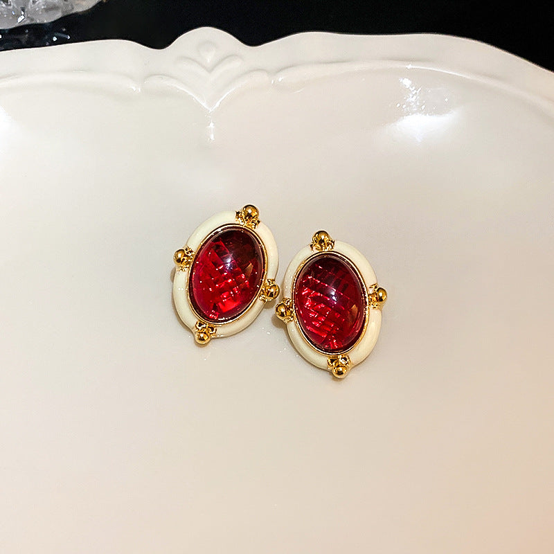 首饰耳环925银针中古珍珠爱心耳环宫廷风复古高级感耳钉个性气质耳饰批发