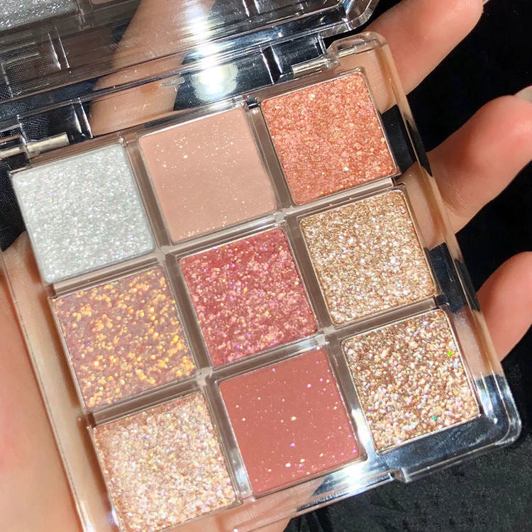 Eyeshadow Earth Beauty Eyeshadow Makeup Nine colors Glitter Glitter Pearl matte