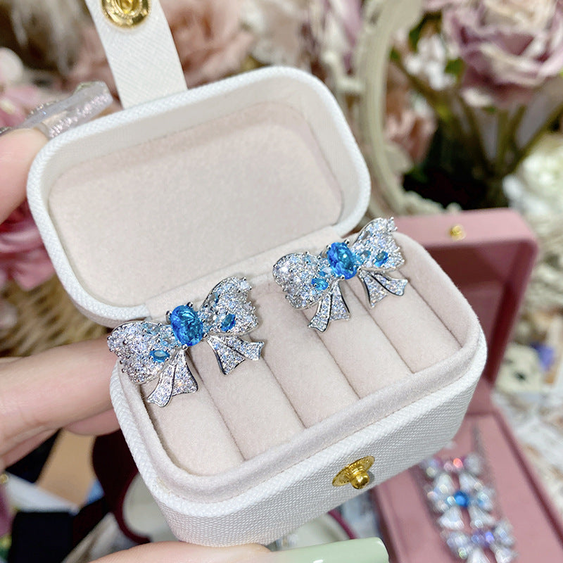 珠宝首饰山茶璀璨精美梦幻变蓝渐变设计戒指项坠 镀18K金浪漫公主系列套装