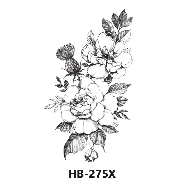 Free shipping Tattoo European and American Flower Personalized Wholesale Tattoo Sticker Waterproof and Durable Artificial Flower Arm Tattoo Temporary Chest Waist Sticker Tattoo