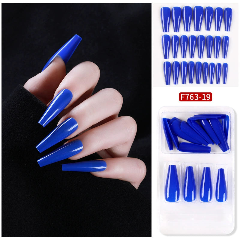 (Hand made nail) Nail patches for wearing ins long ballet nails, European and American nail patches, detachable 24 pieces for wearing finished nail patches
