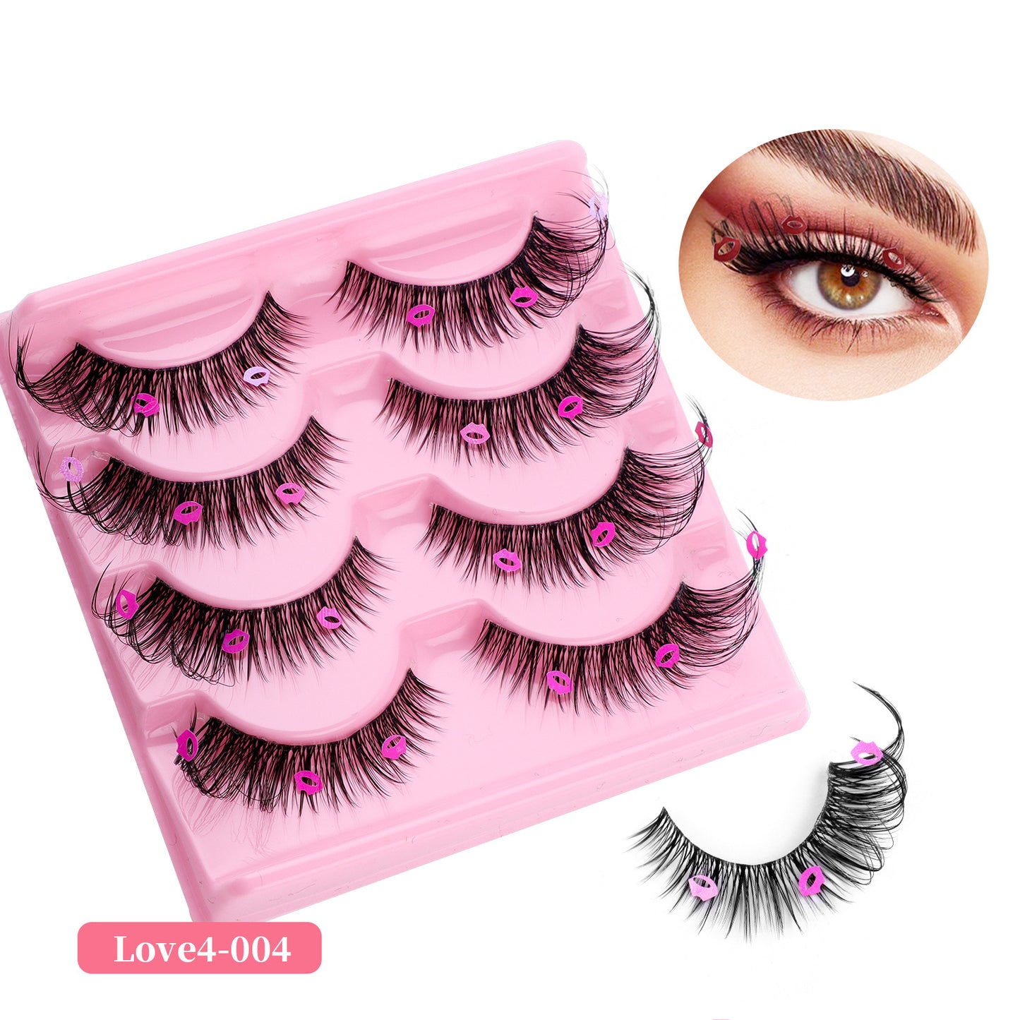 Eyelashes 4 pairs of oblique flying Fox false eyelashes natural thick curl cat eye false eyelashes