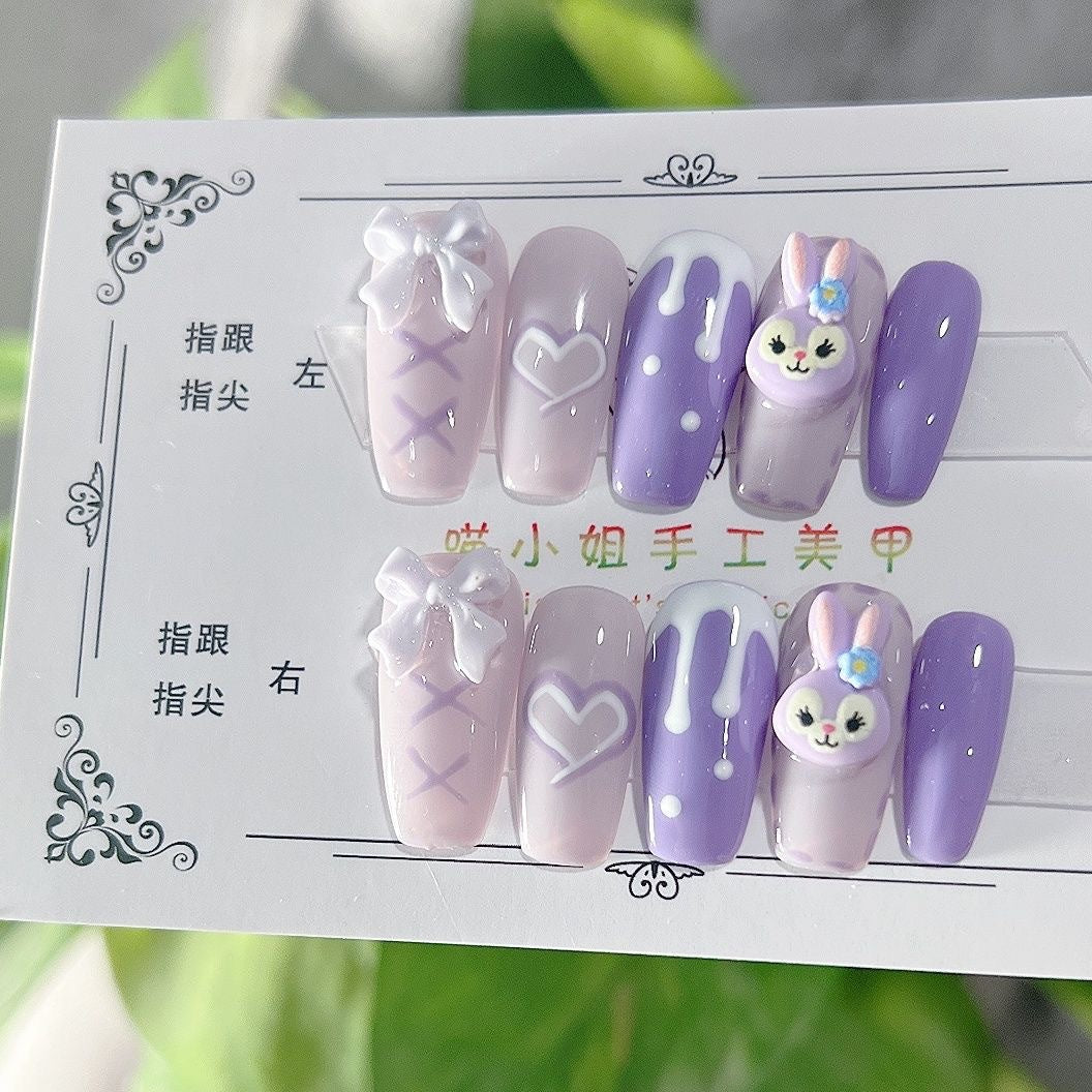 Miss Meow Handmade Manicure Ins Style Kaxing Delu Detachable Finished Patch