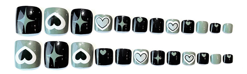 Fashion nail Foot Nail Tip Nail Patch Finished Nail Art Love Wear Nail Detachable Nail Tips Nail Tip Finished Product Wholesale J6