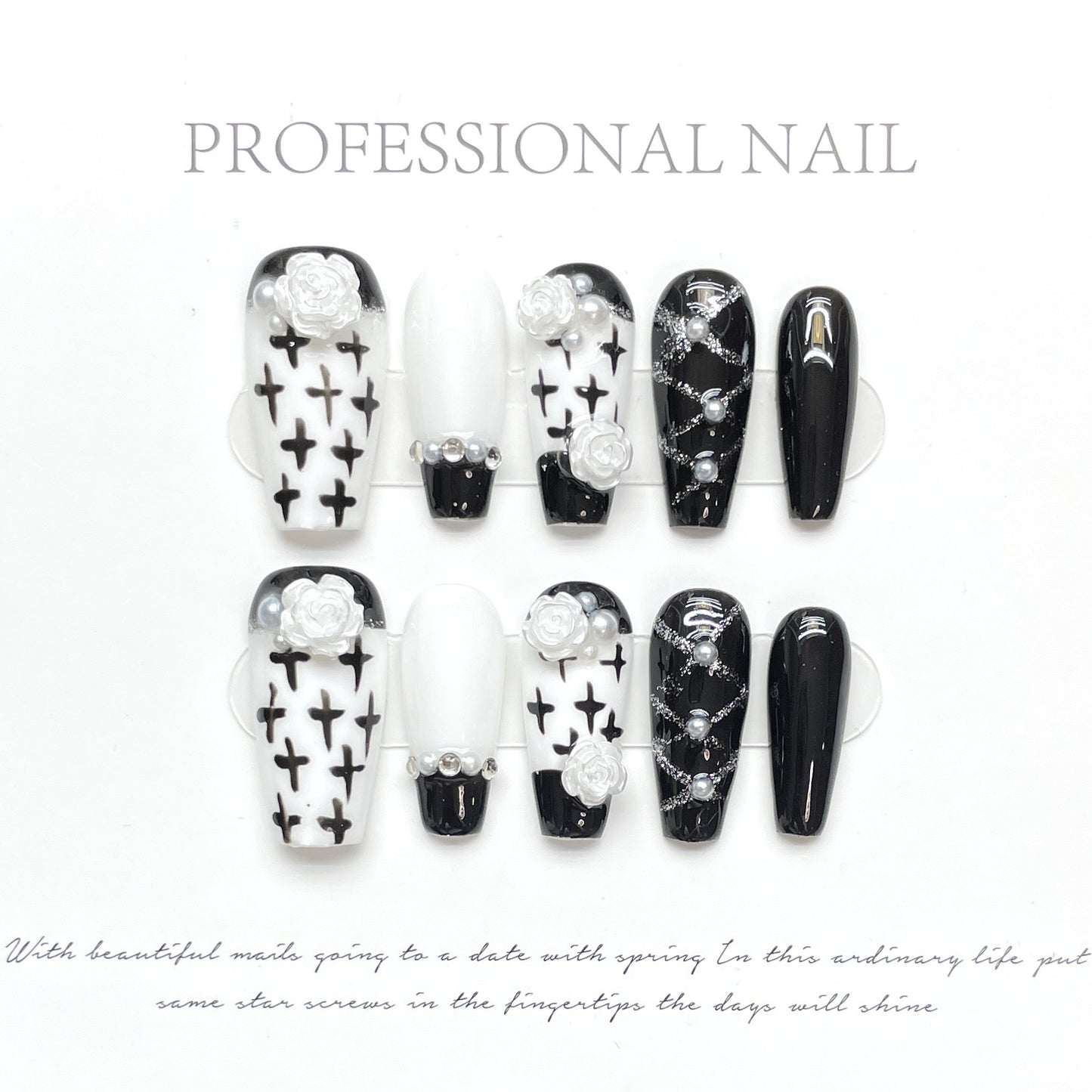 (reusable nail)Cold, luxurious, hollowed out, French, high-grade sense, blue hand-wearing armor, dreaming, online celebrity Xiaohongshu, light and luxurious.
