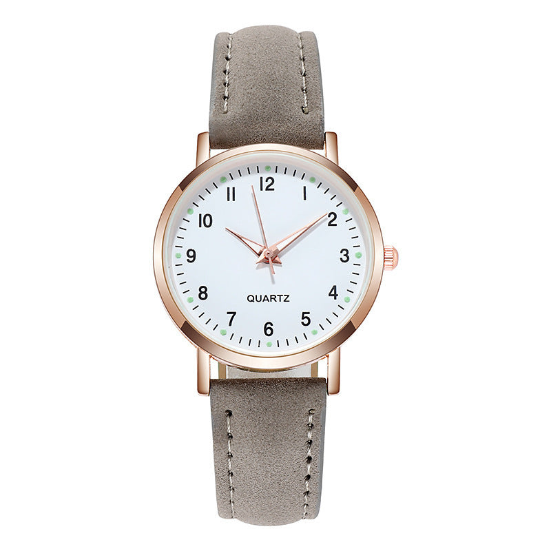 Fashion women's watchNew Simple Digital Men's and Women's Luminous Watch Small Fresh Matte Leather Casual Watch Women's Quartz Watch