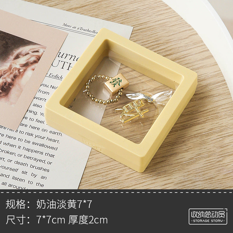 薄框便携悬浮盒首饰盒包装袋收纳透明防氧化pe膜耳环项链手链饰品