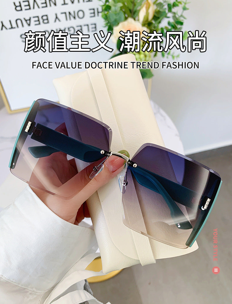 Women's fashion glasses 新款亮片抖音款女太阳镜潮小红书眼镜抄螺丝跨境旅游休闲墨镜