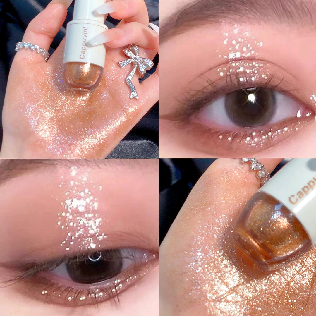 繁星点点液体眼影盘 小熊保龄球亮片闪粉学生人鱼珍珠泪