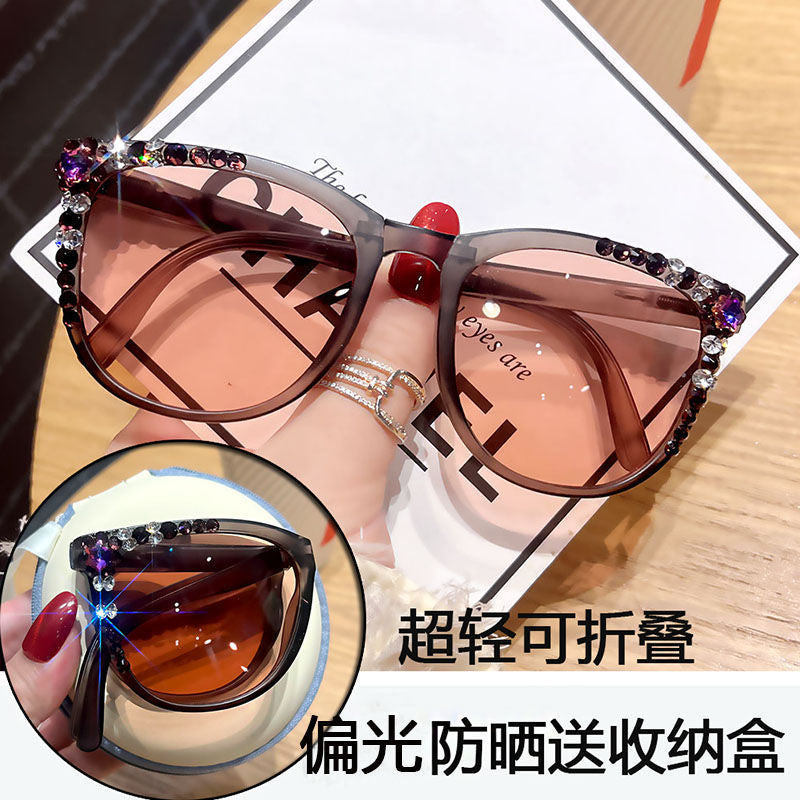 Women's fashion glasses 2023新款折叠墨镜女高级感偏光防紫外线轻便潮男开车防晒太阳眼镜