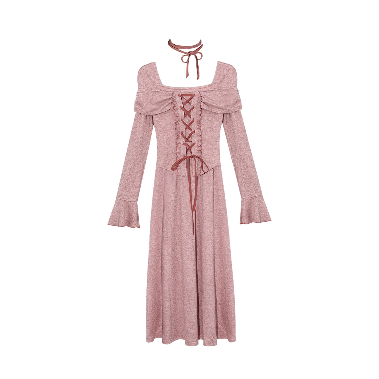 Fashion women's wear Dream Seven77 Fake Two-Piece Lace Long Sleeve Dress Women's Dress 2024 Spring New Design Sense