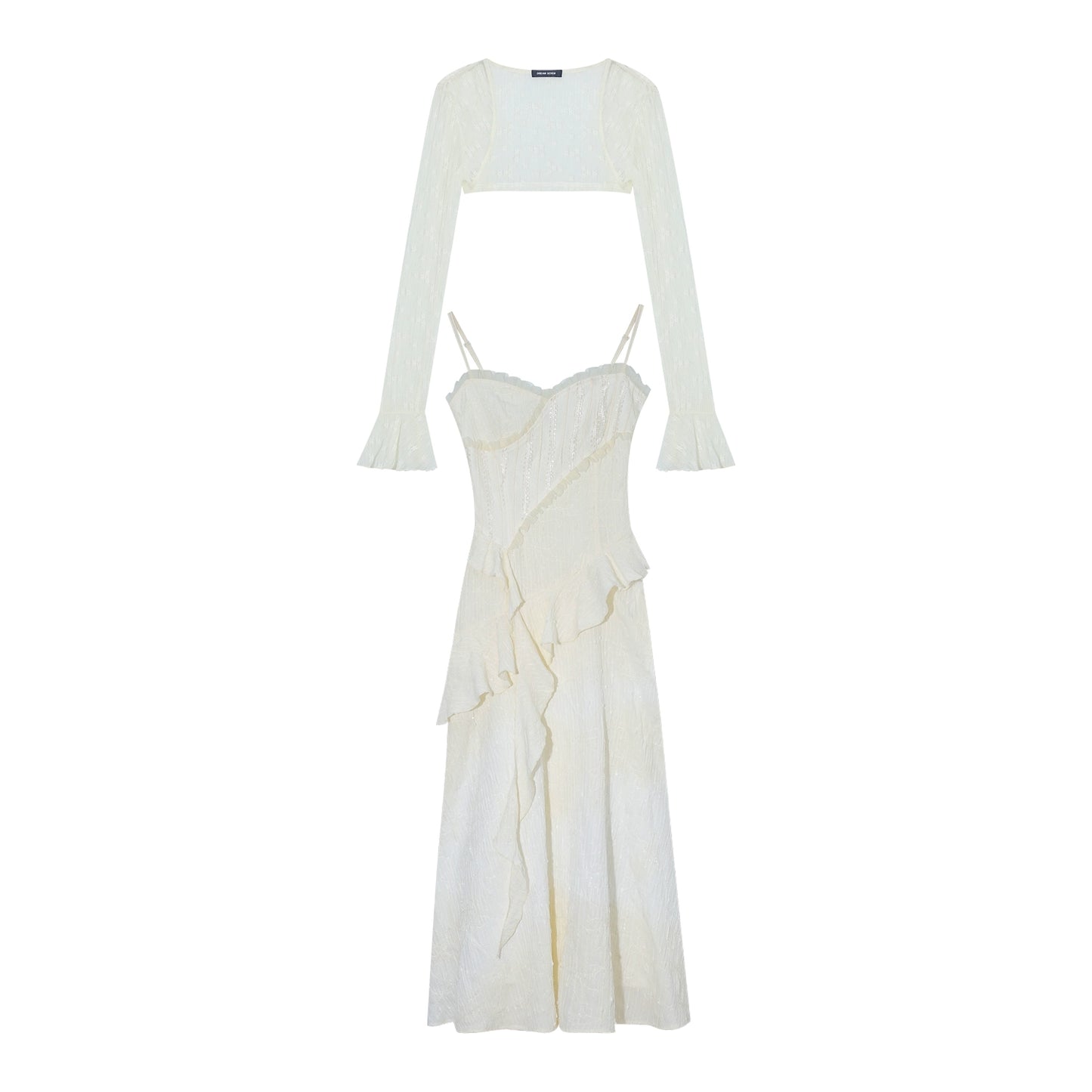 Fashion women's wear Dream Seven77 French Style Irregular Spaghetti-Strap Dress Women's Spring New Ruffled Design Short Skirt