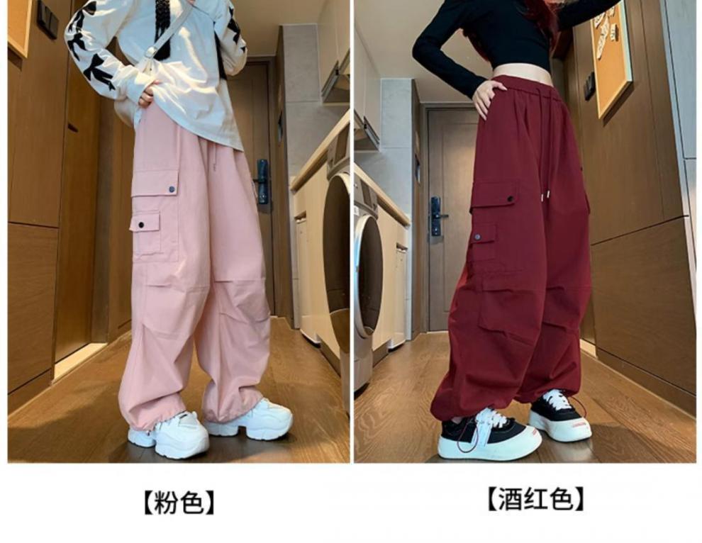 Dopamine pants Free shipping Tattoo Dopamine handsome overalls ins women's spring and autumn summer loose American retro slim straight casual wide-leg pants