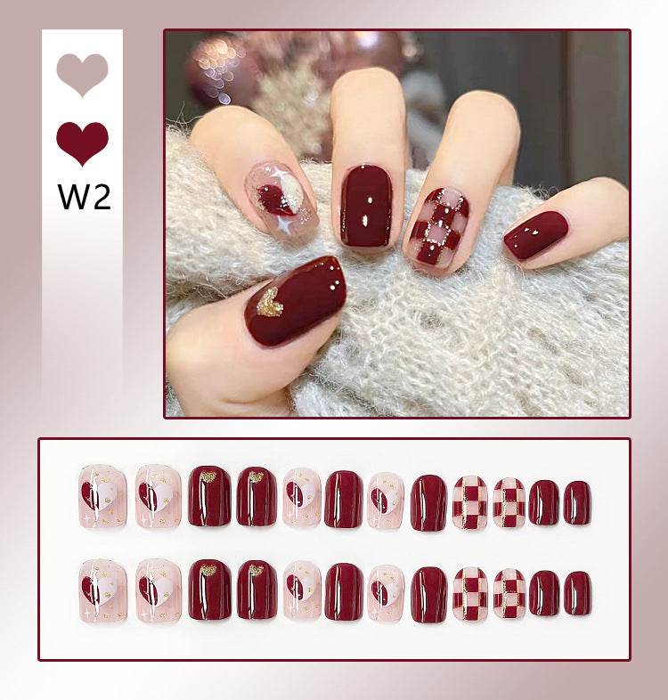 Fashion nail Internet Celebrity Fake Nail Patch Wear Nail Finished Product Nail Tip Nail Stickers Disassembly Nail Patch Women's Removable Manicure Wholesale