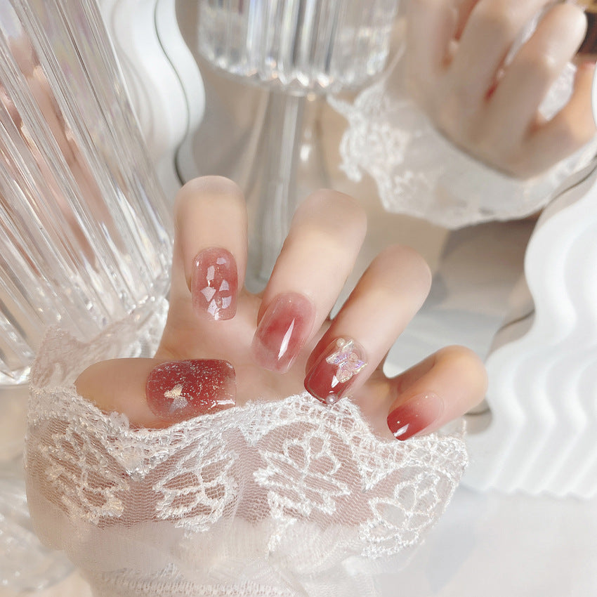 Fashion nail New Nail Beauty Wear a Short Cute Style Nail Patch Wear a Butterfly Nail Stickers Wholesale A47