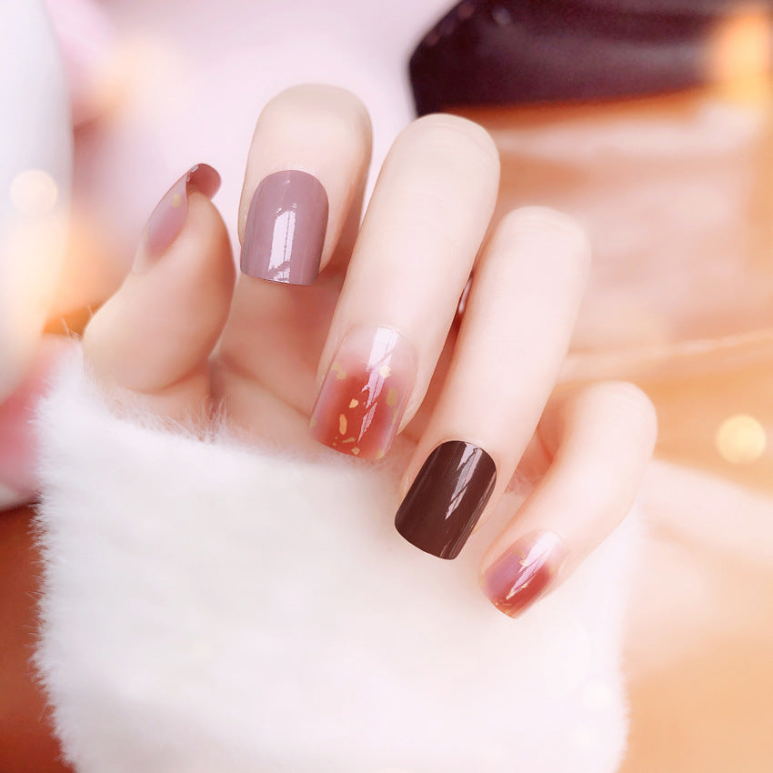 Fashion  nail Finished Nail Beauty Internet Celebrity Same Ins Wear Armor Rendering Fake Nails Sequins Nail Stickers S37