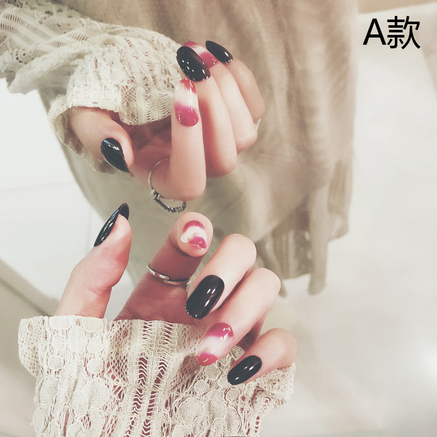 Fashion  nail Finished Nail Beauty Internet Celebrity Same Ins Rendering round Head Fake Nails Sequins Nail Stickers UV Nail L60