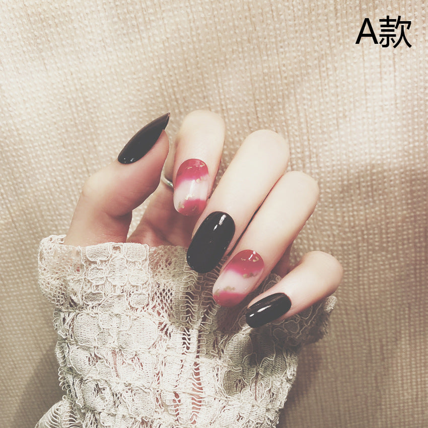 Fashion  nail Finished Nail Beauty Internet Celebrity Same Ins Rendering round Head Fake Nails Sequins Nail Stickers UV Nail L60