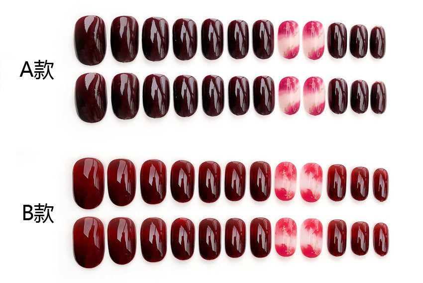 Fashion  nail Finished Nail Beauty Internet Celebrity Same Ins Rendering round Head Fake Nails Sequins Nail Stickers UV Nail L60