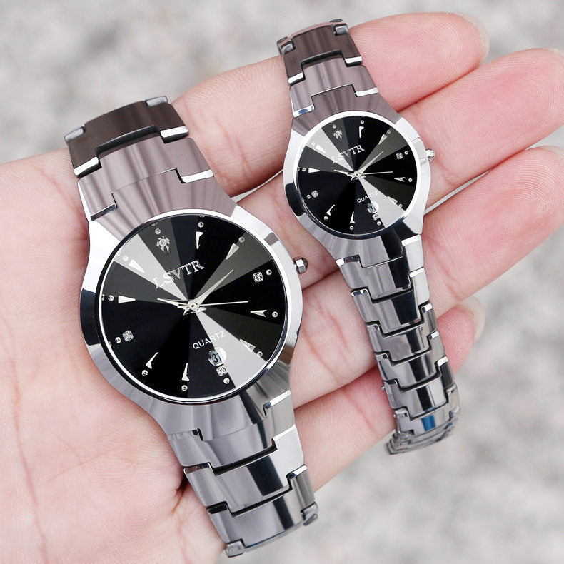 Fashion women's watchOnline Hot Sale Genuine Goods Watch Women's Men's Watch Tungsten Steel Color Men's Quartz Calendar Watch Women's Couple Student's Watch