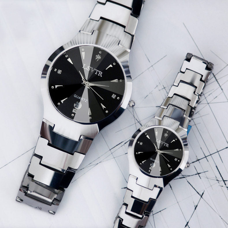 Fashion women's watchOnline Hot Sale Genuine Goods Watch Women's Men's Watch Tungsten Steel Color Men's Quartz Calendar Watch Women's Couple Student's Watch