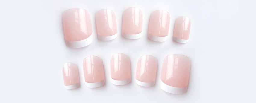 Fashion  nail Tina Finished Nail Beauty French Short Fake Nail Patch 24 Pieces Boxed Short French Style