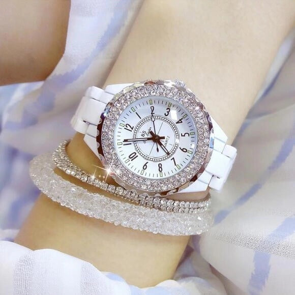 Fashion women's watchNew Arrival Hot Sale Women's Diamond Ceramic Watch Personality Digital Surface Women's Casual Fashion Trends Quartz Watch