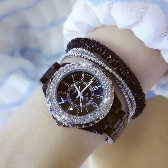 Fashion women's watchNew Arrival Hot Sale Women's Diamond Ceramic Watch Personality Digital Surface Women's Casual Fashion Trends Quartz Watch