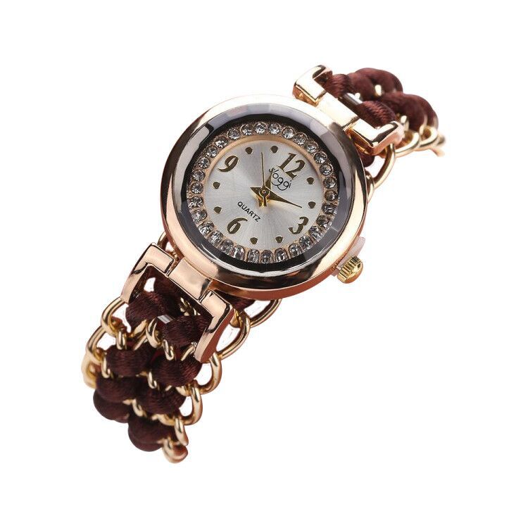 Fashion women's watchSloggi New Small Dial Diamond Women's Braided Rope Watch Women's Creative Fashion Retractable Rope Quartz Watch Wholesale