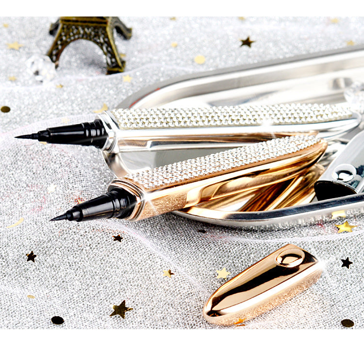 Diamond liquid eyeliner lasting waterproof, no smudging, no decolorization big eye setting beginners