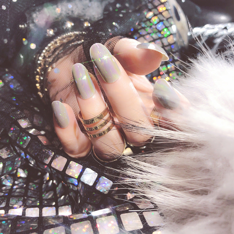 Fashion  nail Wearable Fake Nails Bright Color Fake Nail Patch Nail Beauty Dream Color Light Changing Mirror False Nails 24 Pieces Collection