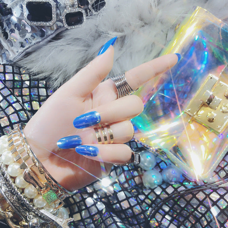 Fashion  nail Wearable Fake Nails Bright Color Fake Nail Patch Nail Beauty Dream Color Light Changing Mirror False Nails 24 Pieces Collection