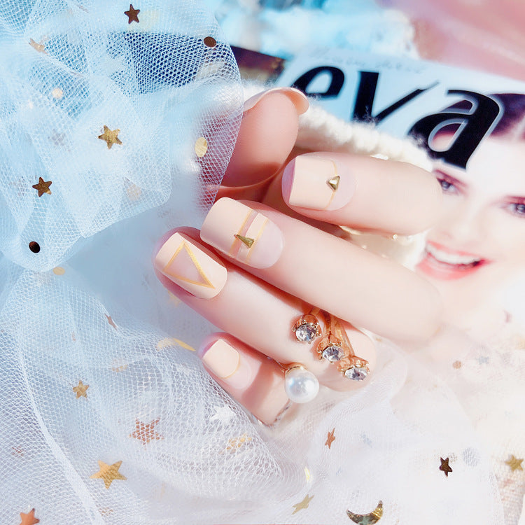 Fashion  nail Finished Manicure 24 Pieces Boxed Fake Nails Pearl Small Flower Bride Nail Stickers Bride Nail Collection