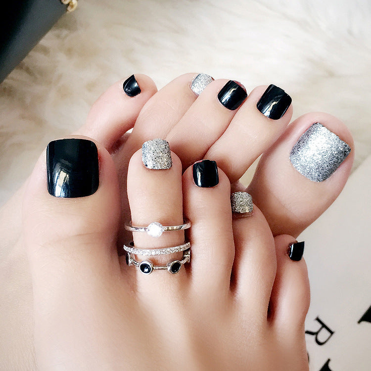 Fashion  nail Fake Nails Finished Nail Beauty Wear Nail Nail Stickers Finger Nail Sticker 24 Patch Pack Nail Shaped Piece J Collection