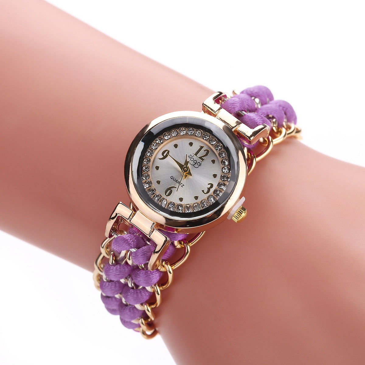 Fashion women's watchSloggi New Small Dial Diamond Women's Braided Rope Watch Women's Creative Fashion Retractable Rope Quartz Watch Wholesale