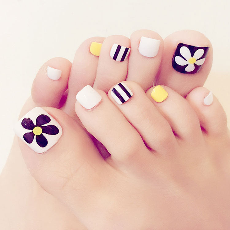 Fashion  nail Fake Nails Finished Nail Beauty Wear Nail Nail Stickers Finger Nail Sticker 24 Patch Pack Nail Shaped Piece J Collection