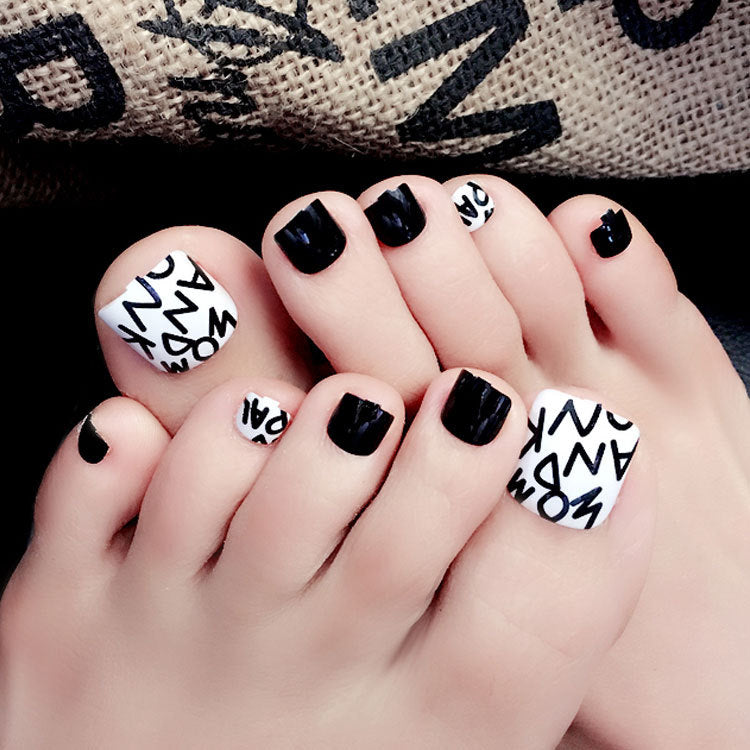 Fashion  nail Fake Nails Finished Nail Beauty Wear Nail Nail Stickers Finger Nail Sticker 24 Patch Pack Nail Shaped Piece J Collection