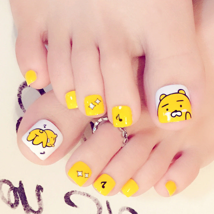 Fashion  nail Fake Nails Finished Nail Beauty Wear Nail Nail Stickers Finger Nail Sticker 24 Patch Pack Nail Shaped Piece J Collection